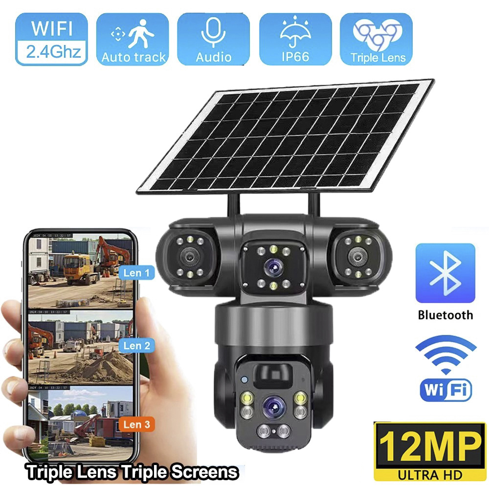 4G Solar Camera Three Lens Thr - Garden Camera review and price