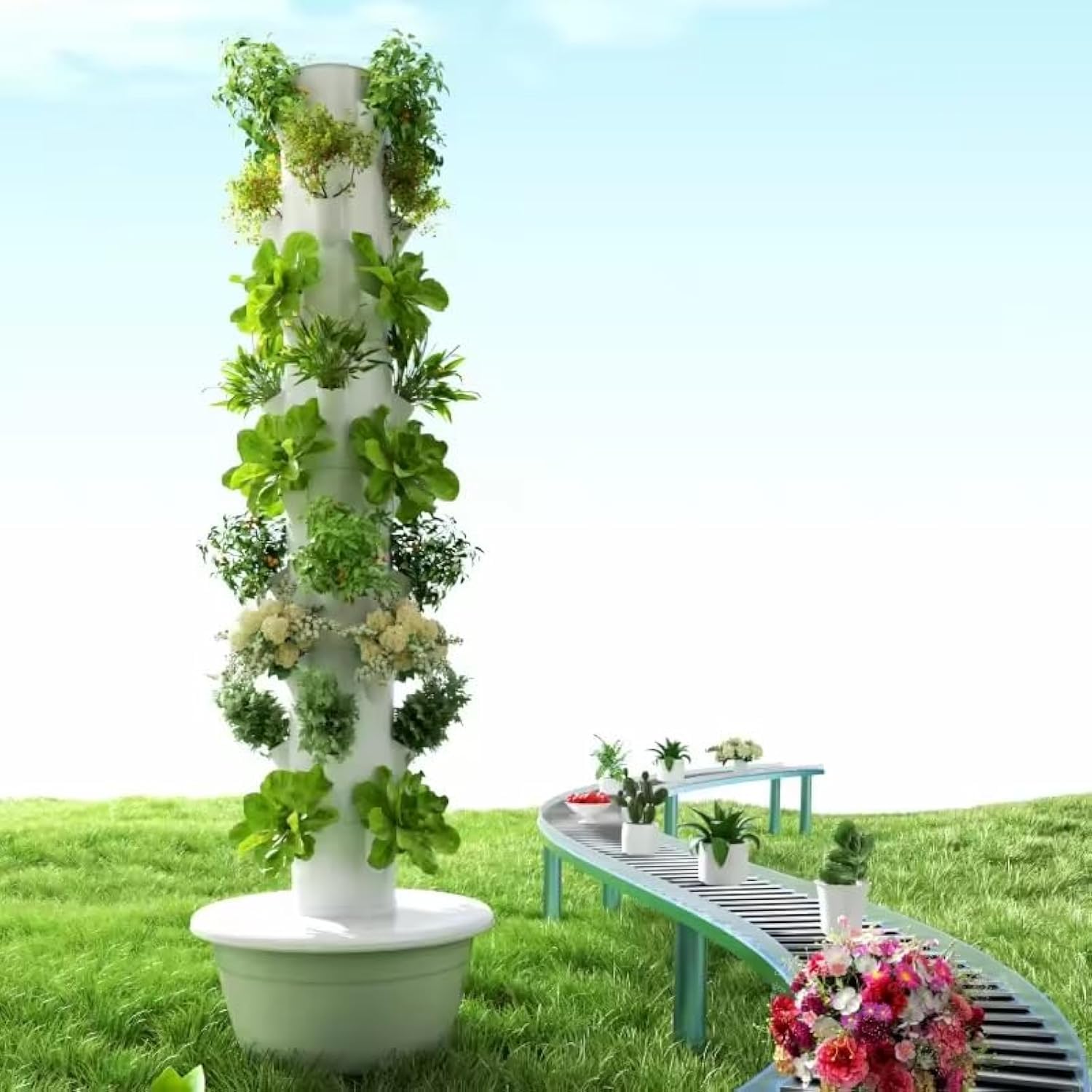 Vertical Hydroponic Grow Tower - Hydroponic Tower review and price